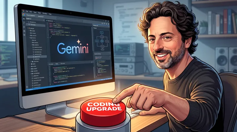 Imagen del artículo - Brin impulsa a DeepMind: carrera de codificación IA