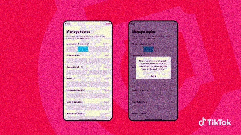 Imagen del artículo - TikTok añade un interruptor para limitar el contenido generado por inteligencia artificial en "Para ti"