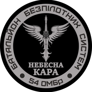 Логотип телеграм спільноти - &quot;Небесна Кара&quot; 54 ОМБр