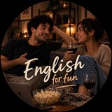 Логотип телеграм спільноти - English for fun 😀