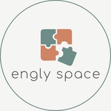 Логотип телеграм спільноти - англійська з engly.space 💡